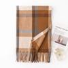 Plaid Imitation Cashmere Scarf Autumn and Winter Korean Version Versatile Japanese Style Warm Student Couple Scarf Men's High End Sense