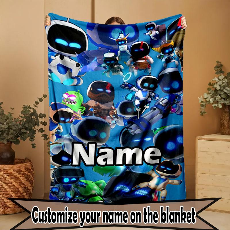 Custom Name Personalized Cosmic Bot Crew Print Blanket, Home Decor, Bedroom, Sofa, Camping, Couch, Gifts for Birthday ChristmasEnthusiasts