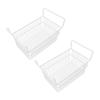 2Pcs Freezer Organizer Bins Steel Wire Large Capacity Strong Bearing Freezer Basket with Handle for Closet Countertops