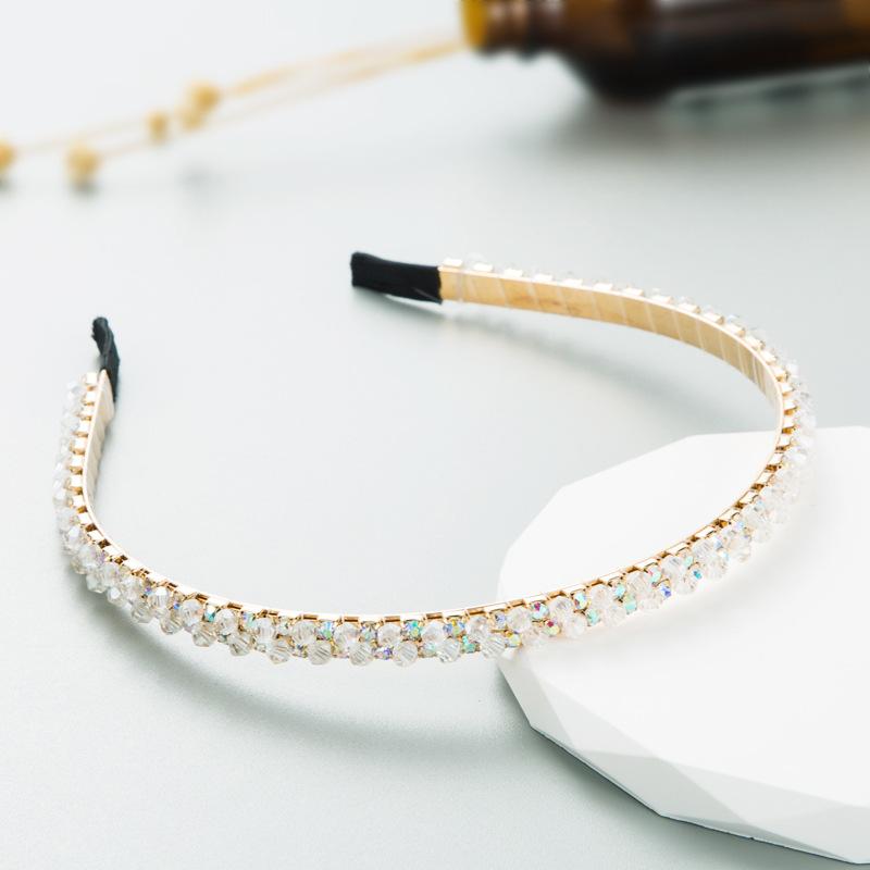 Women's Light Luxury Drill Hoop Premium Rhinestone Hairband Fine Edge Headwear