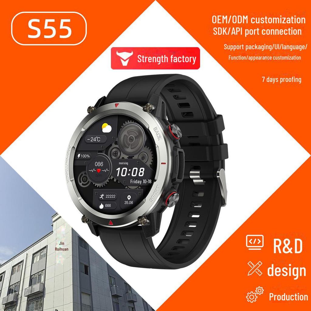 S55 Smart Watch: Unisex Waterproof Sports Watch with Heart Rate & Blood Oxygen Monitoring