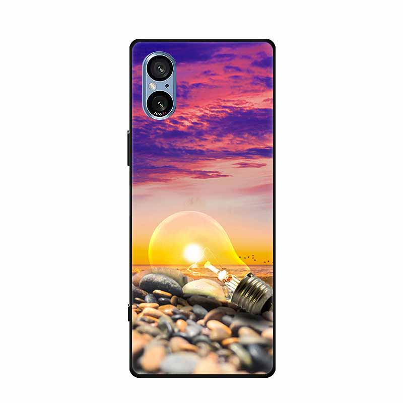 For Sony Xperia 5 V Case XQ-DE54 Lovely Soft TPU Silicone Painted Cat Phone Cover For SONY Xperia 5 V 5G 5V 2023 Shell Bumper