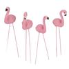 4 Pcs Pink Flamingo Garden Statue Fine Details Stylish Vivid Small Flamingo Statue for Yard Lawn Patio Decorations Gifts