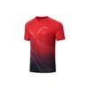 Футболка с коротким рукавом и V-образным вырезом с логотипом Li Ning, быстросохнущая, унисекс, цвет вишневый-красный AAYT031-6