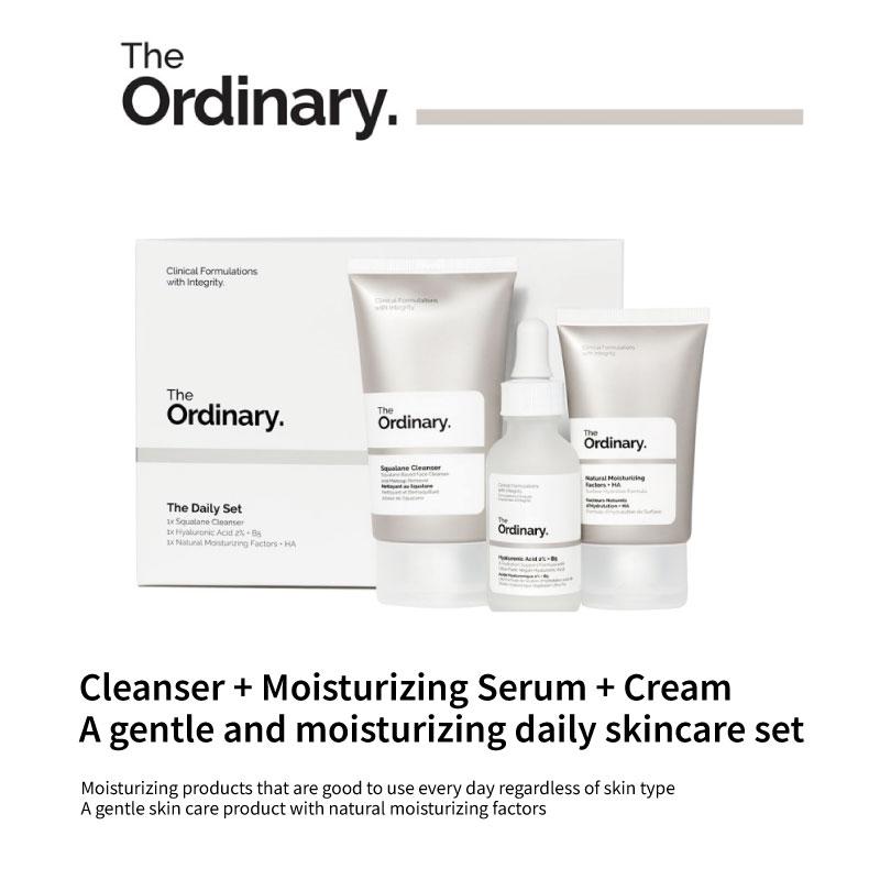 THE ORDINARY Очищающее средство со скваленом, гиалуроновая сыворотка, увлажняющий крем, ежедневный набор (50 мл очищающего средства + B5 30 мл + HA 30 мл) Очищающее масло-бальзам Essence