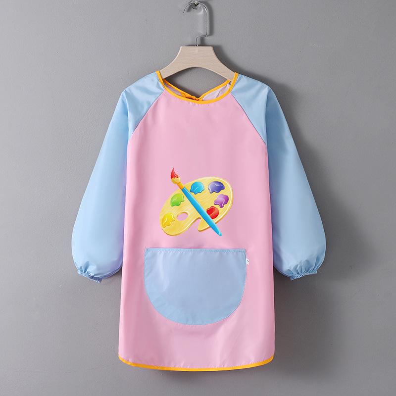Детский водонепроницаемый художественный фартук с логотипом - Двусторонний фартук для рисования и еды