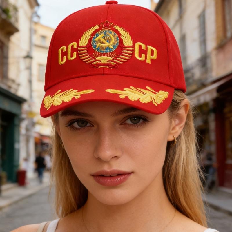 Хлопковая бейсболка с вышивкой "СССР", регулируемая, модная, для улицы, для мужчин и женщин