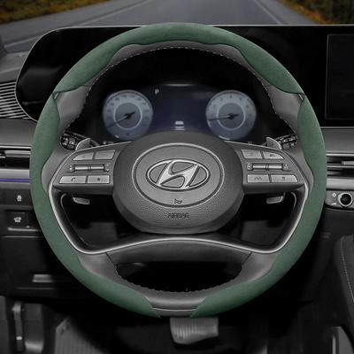 Подходит для Hyundai Нескользящая Пряжка Сегментированная Замшевая Накладка на Руль I30 Tucson I20 Accent I10 I40 Kona Ix35 Grand Elantra Solaris Creta Getz