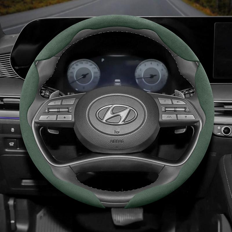 Подходит для Hyundai Нескользящая Пряжка Сегментированная Замшевая Накладка на Руль I30 Tucson I20 Accent I10 I40 Kona Ix35 Grand Elantra Solaris Creta Getz