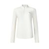 Fitted Stand Collar Half Zip Knit Long Sleeve T-Shirt Women Tops Vanilla-White A11W511202FIV