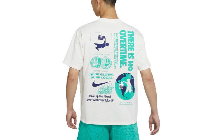 Nike T Shirts Men's White Crew Neck Moderate Straight Fit DJ1577-901