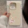 Чехол для телефона iPhone 17 Pro Max 16 Plus 15 Pro 14 13 12 11 XR 17Air Милый узор с балетным кроликом-зайчиком Текстура личи Мягкая крышка