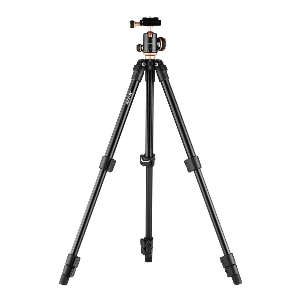 Andoer Q160SA Camera Tripod Complete Tripods with Panoramic Ballhead Bubble Level Adjustable Height