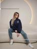 Темно-синий худи с молнией до середины, стройнящий - Тренд Осень/Зима 2026