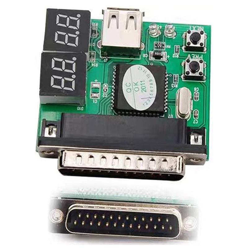Диагностическая карта для ноутбука 25-контактная с USB-параллельным портом, анализатор материнской платы ПК, 4-разрядный анализатор POST
