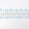 French Icy Cat Eye Press-On Nails - Embossed Translucent Winter Love Letter Design