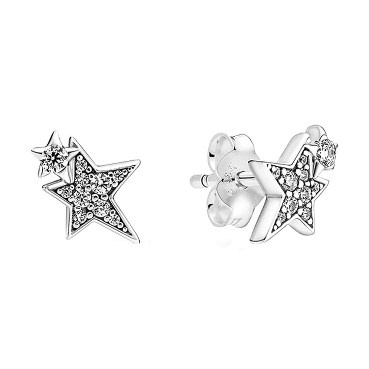 Pandora 925 Sterling Silver Stud Earrings Women's Silver 290012C01