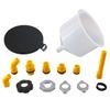 Car Coolant Filling Funnel Kit White Metal and TPR No Spill Coolant Funnel Kit