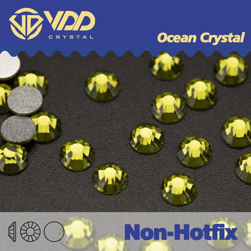 VDD 021 Olivine SS3-SS50 Glass Rhinestones Crystal Non Hotfix Glitter Stones Strass Flatback Nail Art DIY Accessories