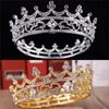 Rhinestone Baroque Crown Crystal Round Crown for Women Headwear Wedding Hair Jewelry Pageant Event