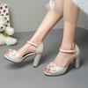 Модные летние женские туфли с бантом Классические туфли-лодочки с жемчугом Босоножки на высоком каблуке с открытым носком Женские сандалии на платформе Вечернее платье Свадебная обувь Женские
