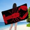 Пляжное полотенце Red Lobster с морской тематикой и принтом морепродуктов, быстросохнущее, из микрофибры, песочное, для пляжного декора, летний подарок
