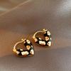 Серьги-кольца Heart Drip Oil Ear Buckle Korea Sweet All-matching Temperament, изящные, высококачественные, новые, позолоченные ювелирные изделия
