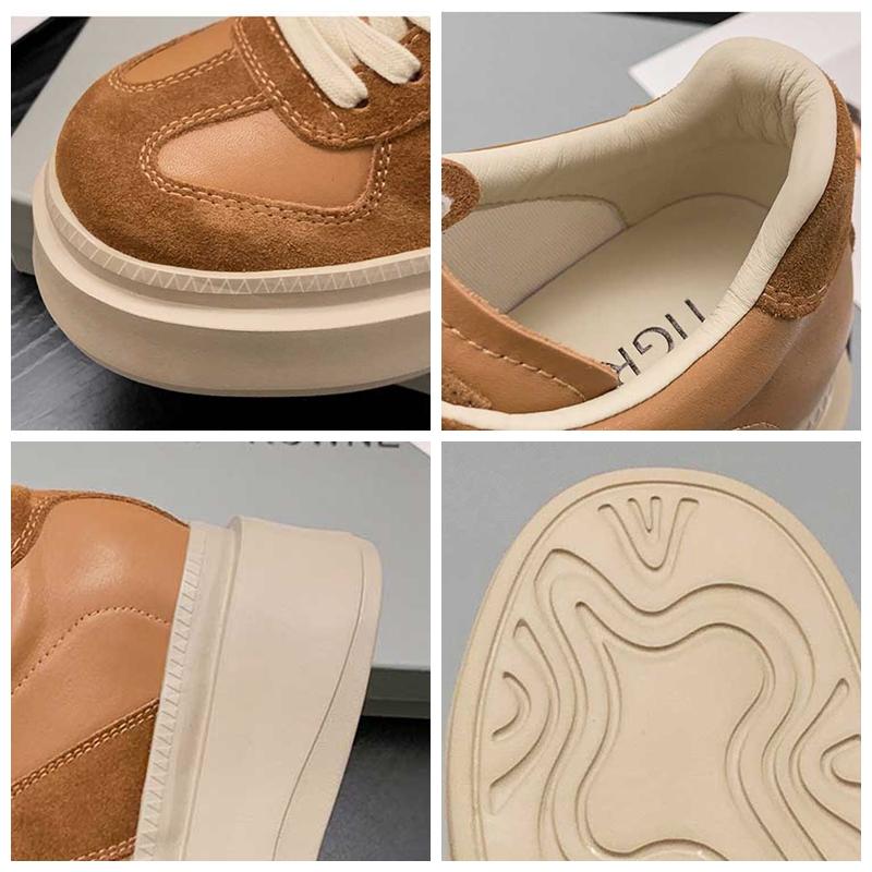 Fujin 7.5cm Suede Genuine Leather Platform Wedge Chunky Sneaker Casual Comfy Breathable Spring Autumn High Brand Vulcanize Shoes