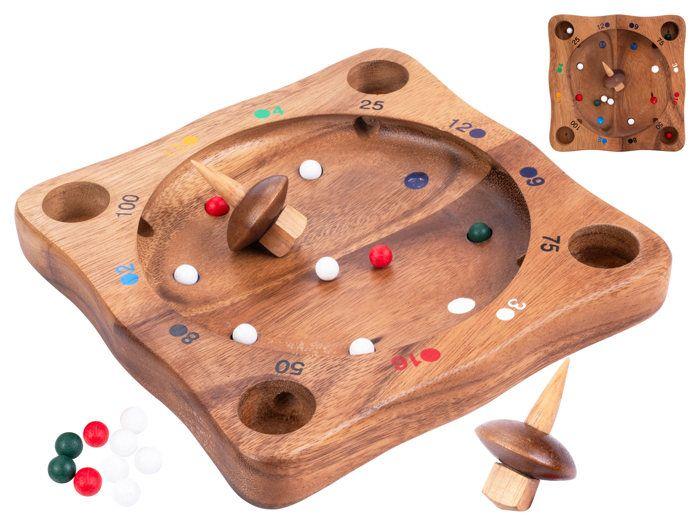 Wooden Tyrolean Roulette - Spinning Top Game - 10 Balls - Eco-Friendly - Ages 6 and Up