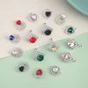 Color Transparent Rhinestone Diy Alloy Jewelry Accessories Diamond-Set Heart Bracelet Necklace Pendant Love Pendant