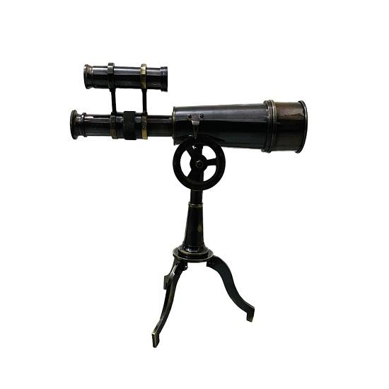 25.4 Cm Nautical Solid Brass Old Antique Desk Tripod Telescope