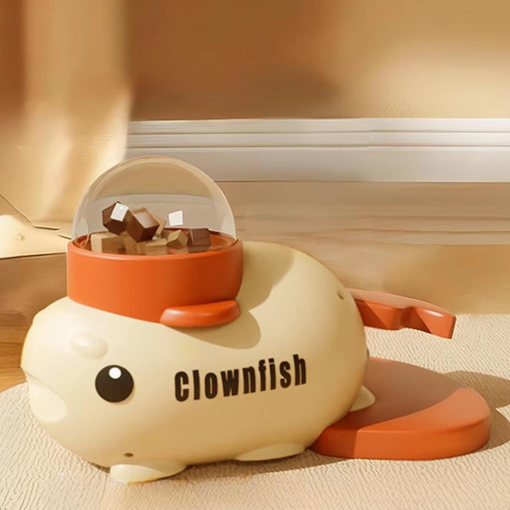 2-in-1 Interactive Dog Toy Cartoon Fish Design Food Puzzle Slow Feeder Dog Puzzle Feeder for Small & Medium Dogs