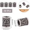 UNICRAFTALE 10Pcs Paracord Bead Column Spacer Beads Metal Lanyard Beads Stainless Steel European Beads Antique Silver Column with Trinity KnotLarge
