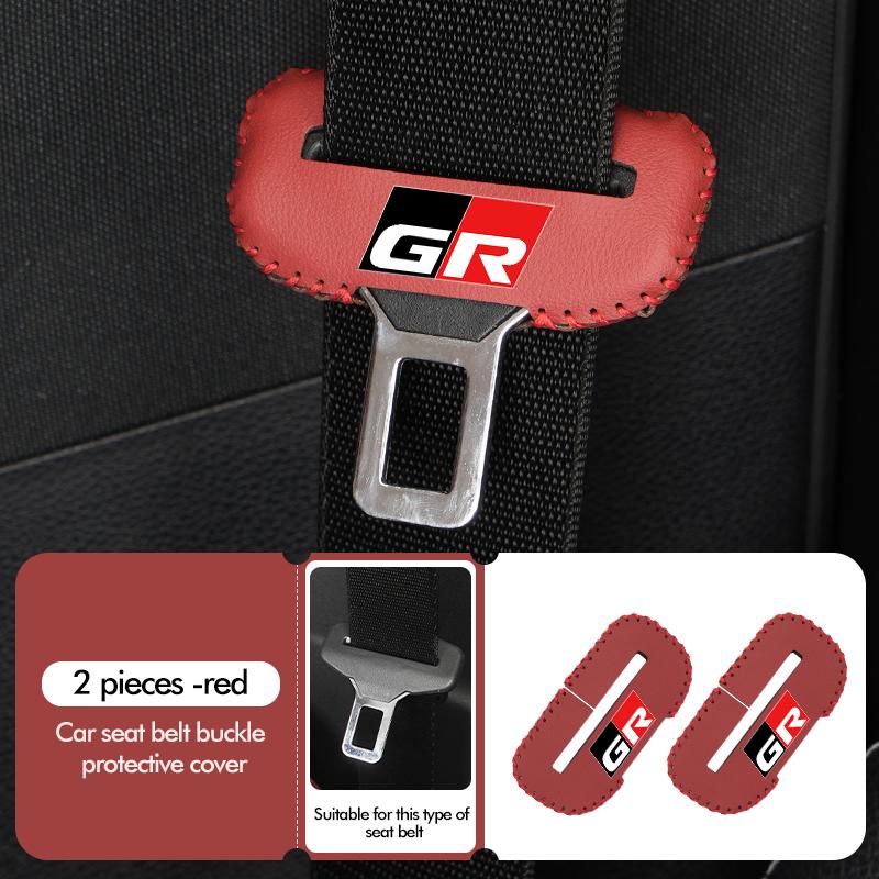 MZD1 For Toyota Car Seat Belt Buckle Plug Leather Car Seat Belt Clip Protective Covers Crown GR Corolla YARIS Auris C-HR Hilux Vios