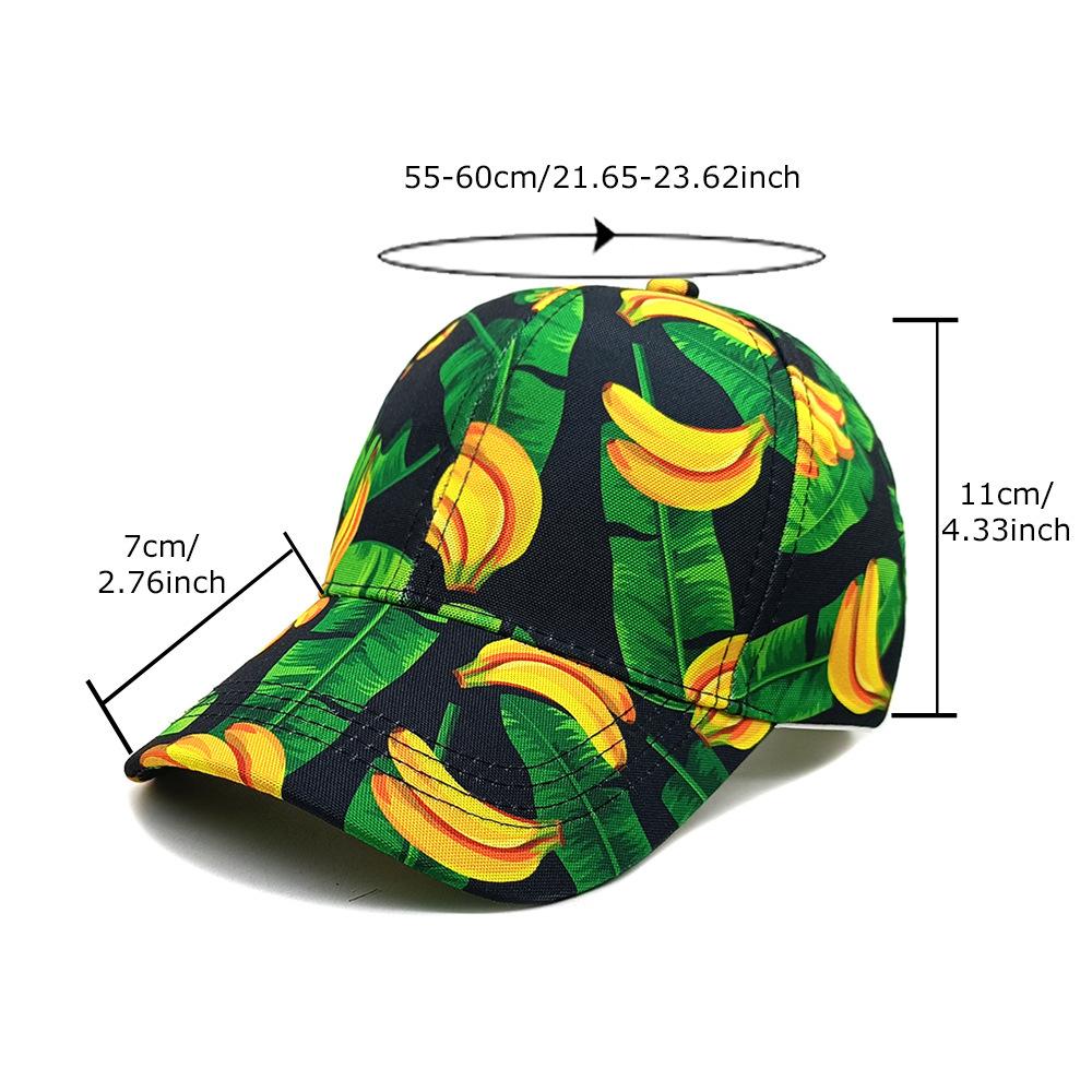 Spring/Summer Fashion Fruit Print Baseball Hat Soft Top Banana Duck Tongue Hat Unisex Pop Avocado Sunshade Duck Cap
