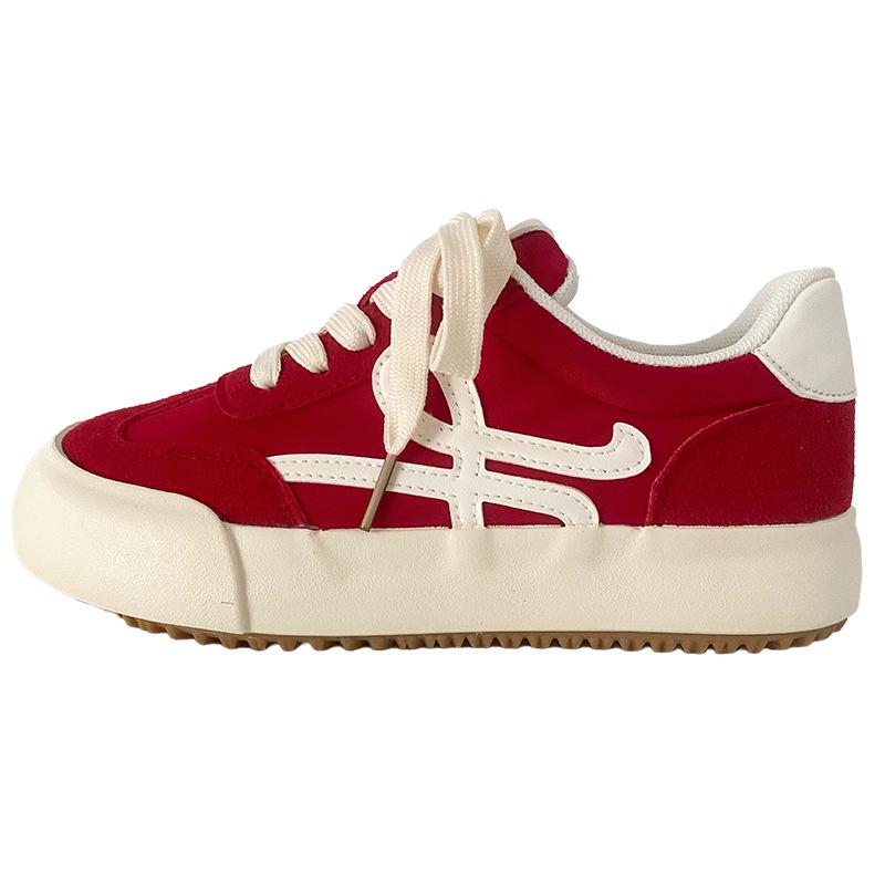 6608 латексная стелька/ретро стиль Гонконга круглый носок немецкие тренировочные туфли женские туфли 2025 новые кеды маленькие белые туфли универсальные модели