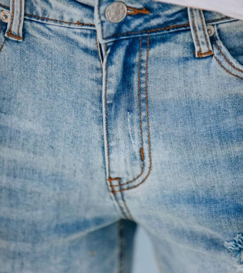 2024 Летние Европейские и Американские Женские Выстиранные Рваные Джинсовые Шорты