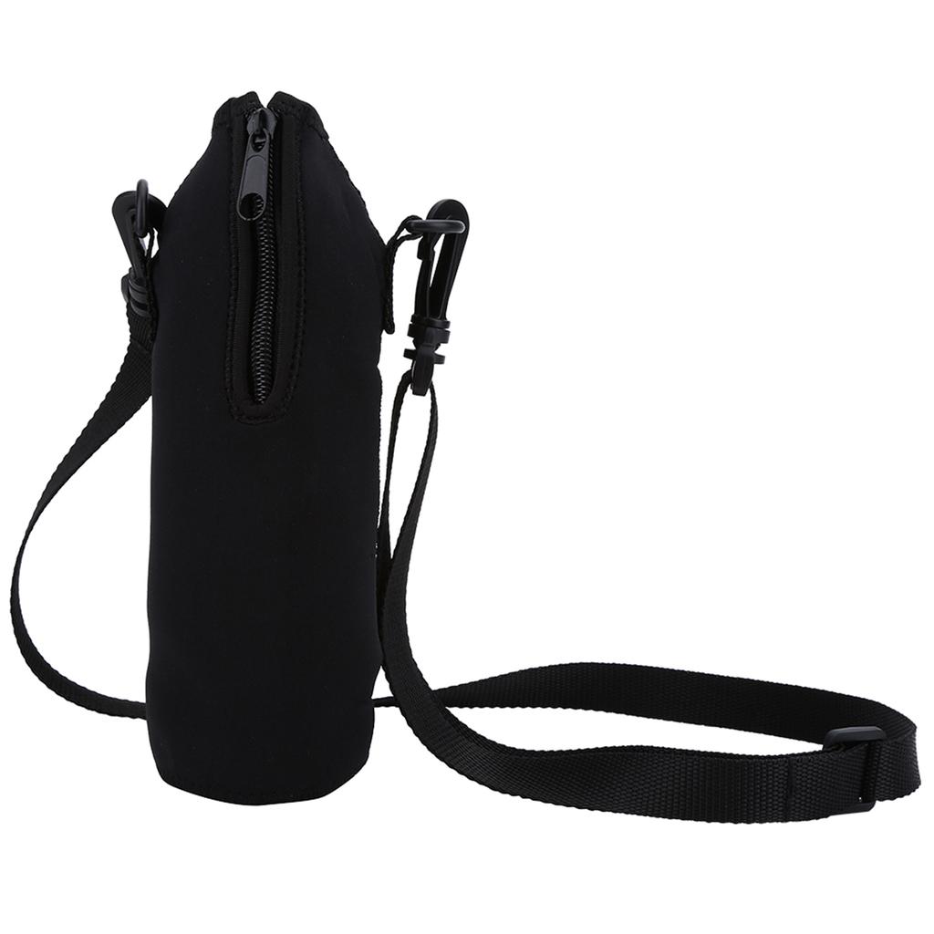 Outdoor Sports Water Bottle 1L Thermal Holder Case Cover with Strap (Black)