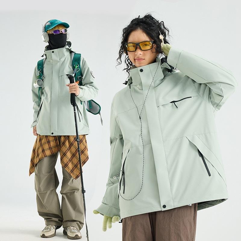 Женская куртка для активного отдыха, костюм для хайкинга, флисовая подкладка, ветрозащитная и водонепроницаемая куртка три-в-одном, мужская, на заказ