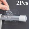 2Pcs Curtain Rod Clip Self Adhesive Hooks Punch-free Curtain Rod Clip Hook Window Curtains Wall Hanging Holder Household Accessories