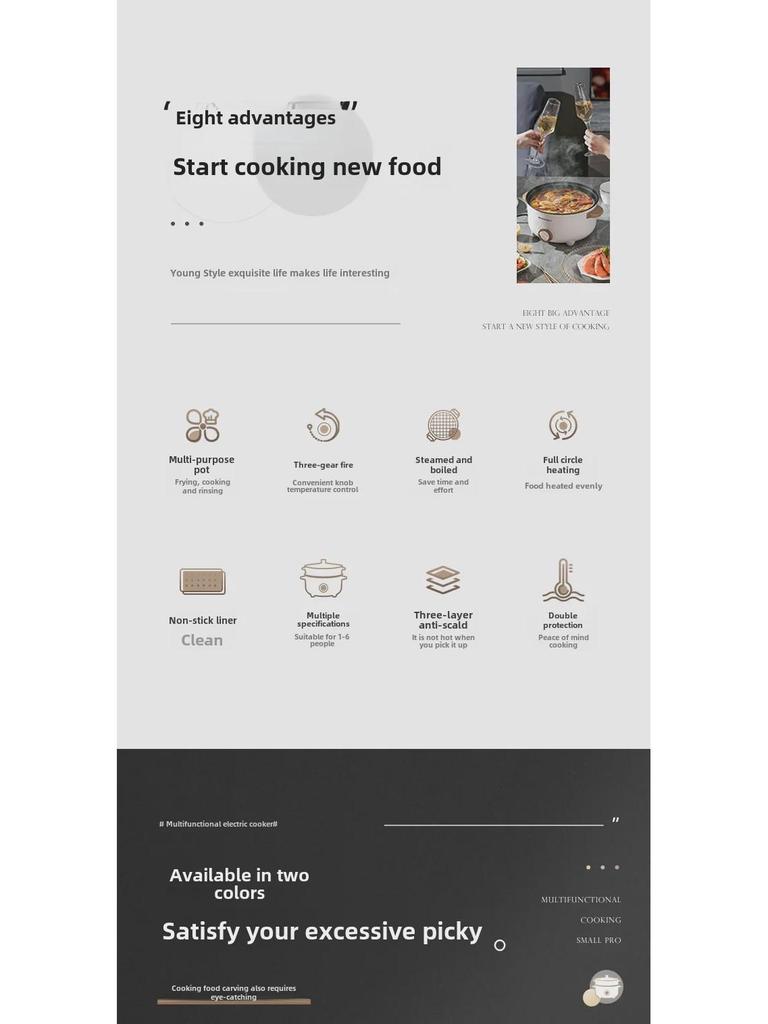 Multifunctional Mini Electric Hot Pot for One-Person Cooking