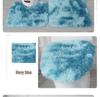 Gradient Tie-Dye Bathroom Mat Set: Long Pile, Water-Absorbent, Anti-Slip with U-Shaped Toilet Lid Cover