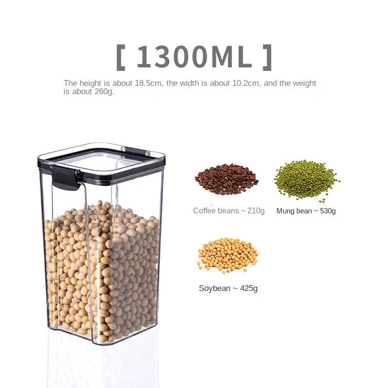 5Pcs Sets Sealed Jar Food Storage Box Transparent Plastic Kitchen Organizer Multigrain Tank Stackable Dried Sealed Storage Jars