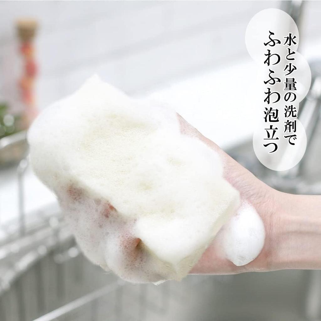 Wise Kitchen Sponge ASSO Three Star Sponge для мытья посуды Белый 5 шт Сделано в Японии Прост в использовании Легко сушится Устойчив к царапинам Прочный Прост