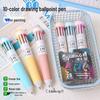 10-Color Push-Button Gel Pen Set - Multicolor Ballpoint Pens for Note-Taking and Student Use