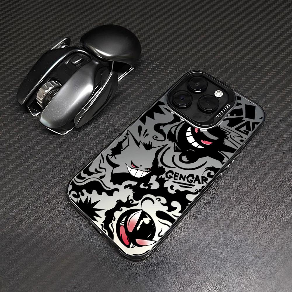 Cute Monster Gengars Phone Case for iPhone 17 Air 16 16e 15 14 Plus 13 12 11 Pro Max X Xs XR 8 Colorful Silver Hard Cover