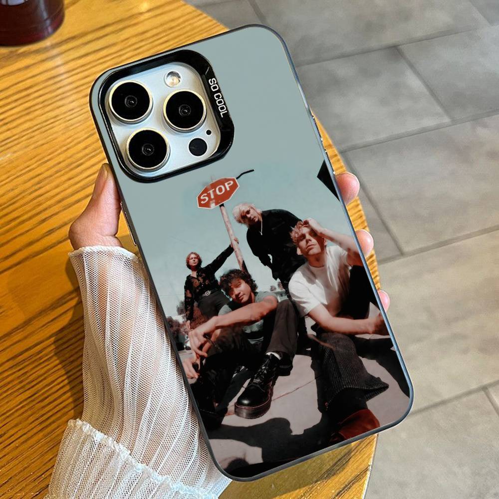 Чехол для телефона S-SecondS of SummerS 5SOS-Fans Для iPhone 16 17 15 14 12 13 Pro Max Черный Конфетный Матовый Ударопрочный Чехол