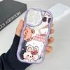 Cute Cartoon Pattern Cream Texture Casing Wavy Edge Soft Silicone Cover Phone Case for Huawei Honor Infinix Tecno iPhone