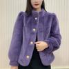 Warm Thickened Short Mink  Coat Long Sleeve Stand Collar Versatile Autumn Winter Outerwear