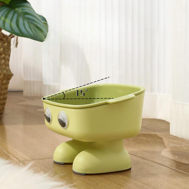 Робот с большими глазами, защита шеи, миска для кошек, кормление домашних животных, интеграция воды и еды, защита шеи, противоопрокидывающаяся миска для кошек и собак